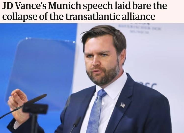 群聊大曝光!万斯等人痛斥欧洲“搭便车”美欧关系裂痕持续加深